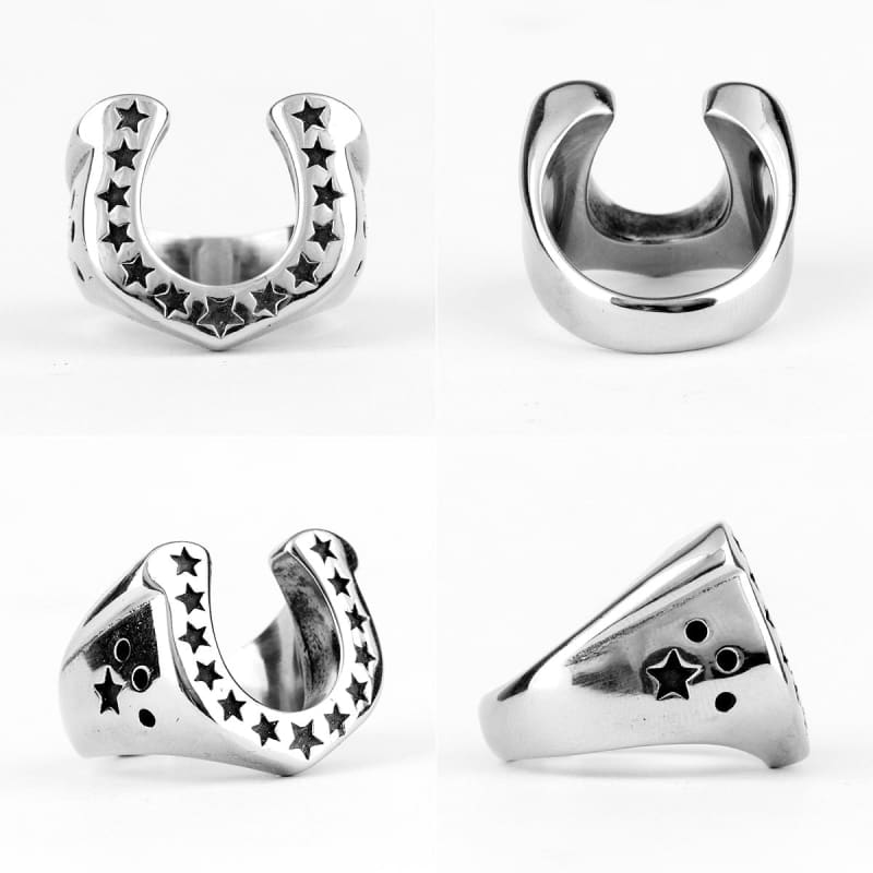 Silver U-shaped horseshoe ring - Dream Horse