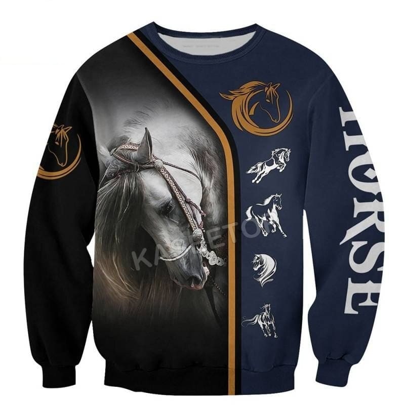 Sweater with horses (3D printed for men) - Dream Horse