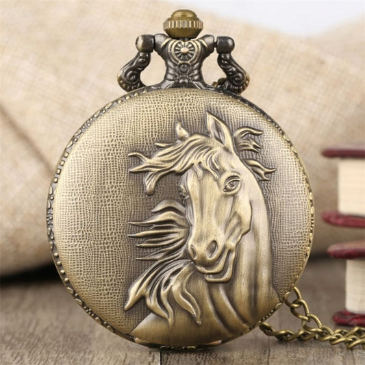 Vintage bronze pocket horse watch - Dream Horse