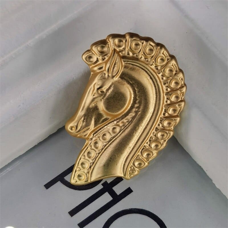 Vintage gold horse head brooch - Dream Horse