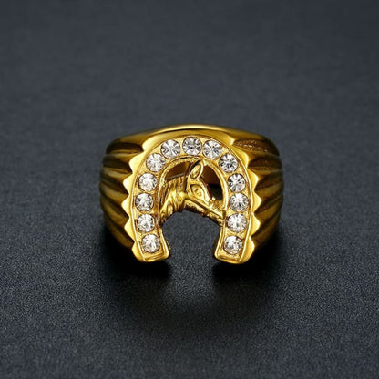 Women’s gold horseshoe ring - Dream Horse