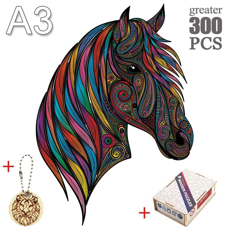 Wooden horse puzzle (A3) - Dream Horse